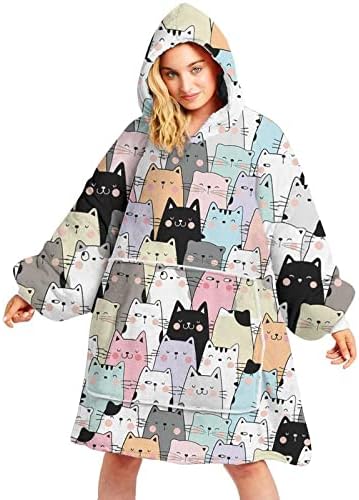 Amazon.com: 64HYDRO Manta con capucha – Manta con capucha de alta calidad –  Patrones de gatos para amantes de los gatos – Manta con capucha de gran  tamaño – Regalos de Acción