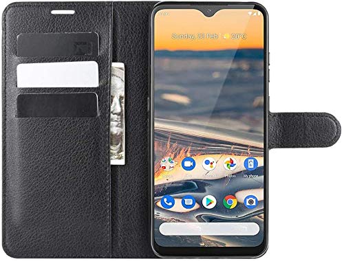SS TechCase For Nokia 5.3, Black {Premium} PU Leather Wallet Flip Case, Open Pocket ID Credit Cash Card Holders and Magnetic Closure Case