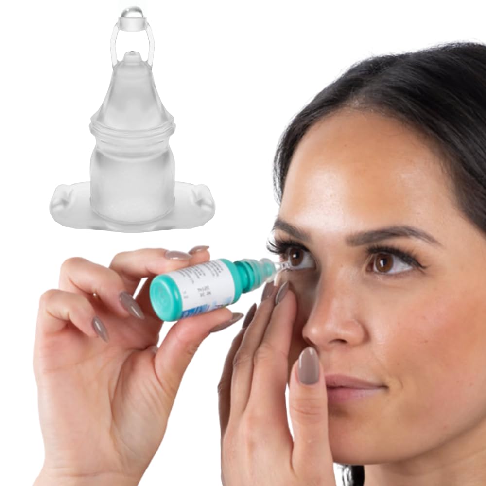 Eye Drop Assist Device – Mess-Free Eyedrop – No Head Tilt, Less Flinching, and Comfortable use - Compatible with Most Bottles - Eyedropper Dispenser (1-Pack)