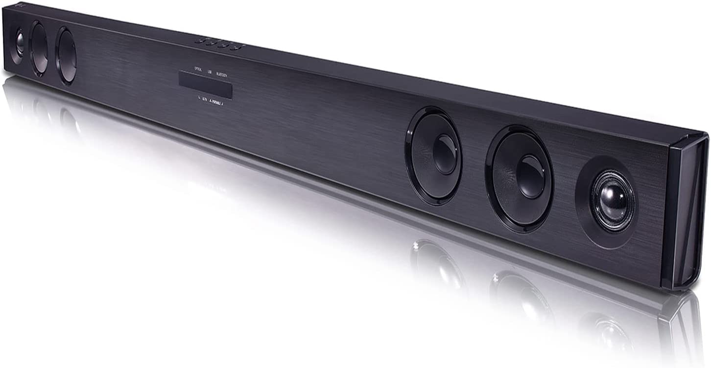 LG SQC2 Soundbar TV 300W, 2.1 Canali con Subwoofer Wireless, Soundbar Dolby Digital, Bluetooth, Ingresso Ottico, Ingresso AUX 3,5mm, USB