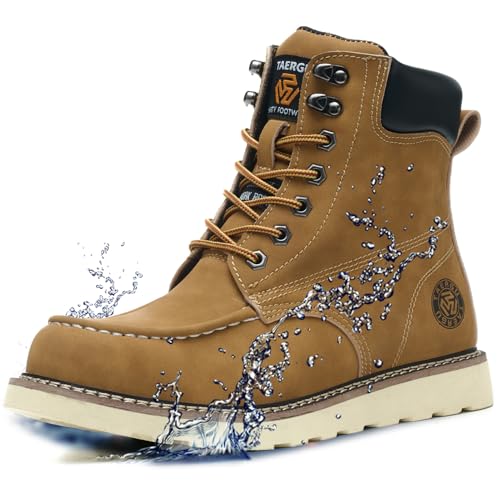 Waterproof Steel Toe Boots for Men-6 Inch Moc Toe Safety Work