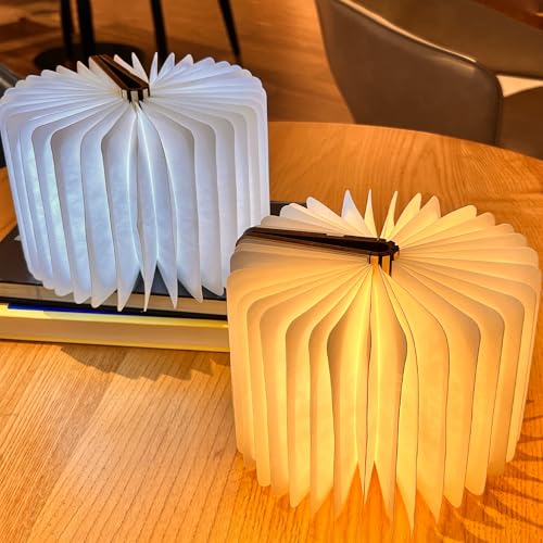 Luz de libro de madera, lámpara plegable estética, idea de regalo original para casa 7