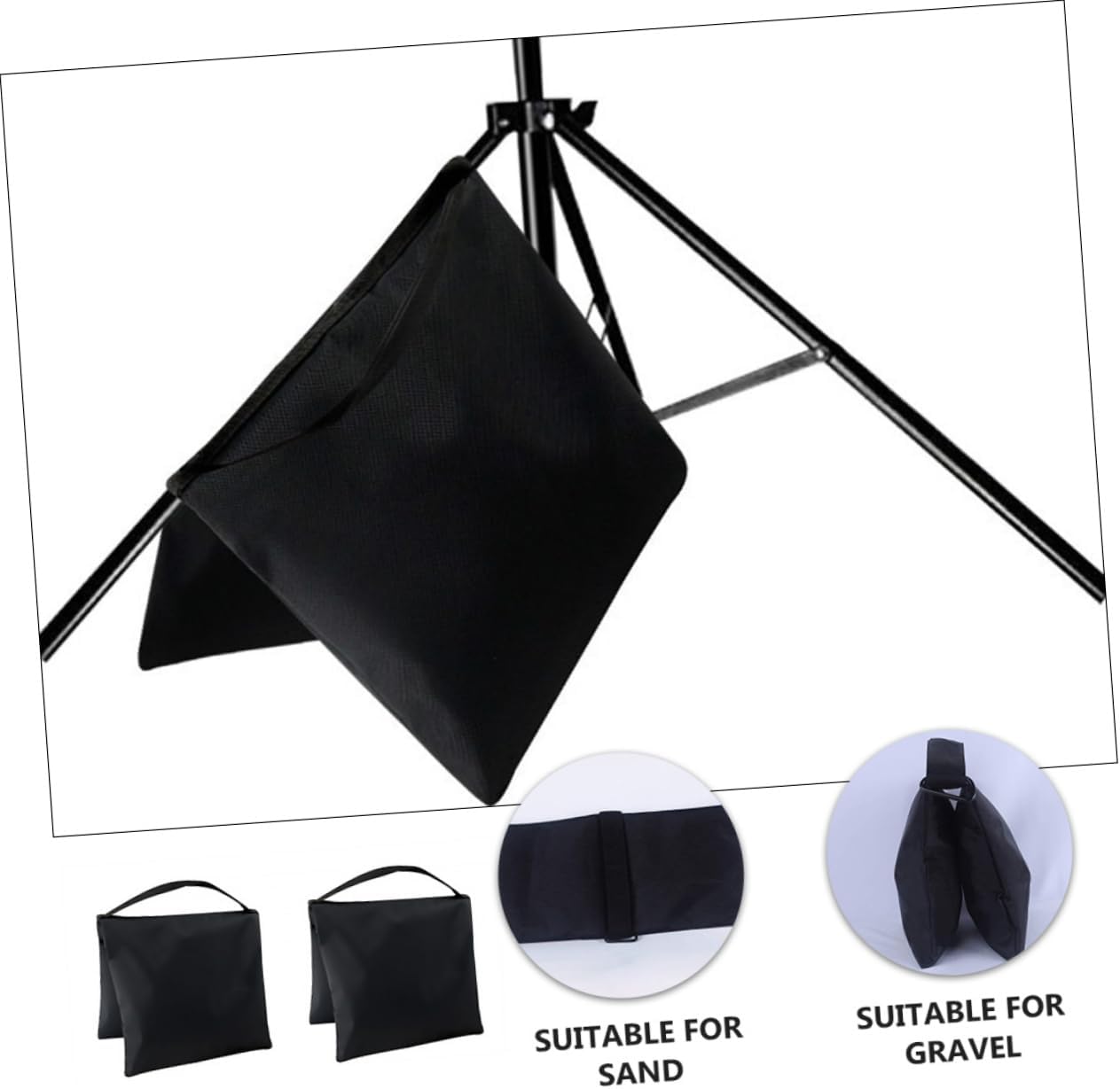 1Set Photography Sandbags for Tripod Stands Durable Weight Bags for Stabilizing Light Stands Canopy and Video Equipment Fillable with Gravel Rocks