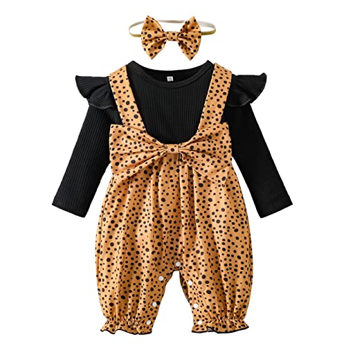 Newborn Baby Girl Clothes Romper Long Sleeve Ruffle Jumpsuit Cute Infant Girl Fall Winter Outfits
