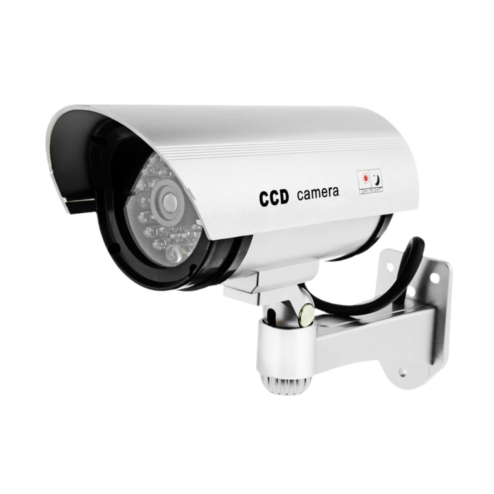 CLUB BOLLYWOOD®Dummy Security Camera with Flashing LED Light Waterproof Dummy Surveillance Silver|Consumer Electronics | Home Surveillance | Dummy Cameras|1 Fake Security Camera-image-39
