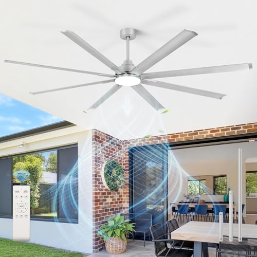 YYEHON 84-Inch Industrial Ceiling Fan with Light
