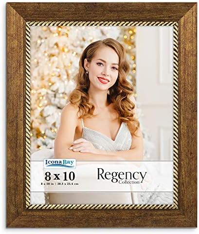 Icona Bay 8x10 Copper Brown Picture Frame, French Baroque Style Photo Frame 8 x 10, Wall Mount or Table Top, Regency Collection