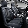 Coverado Front Seat Covers 2PCS, Premium Leather Auto Seat Protectors, Fully Protective Seat Cushions Interior Accessoris Universal Fit Most Sedans, SUVs and Trucks, Black