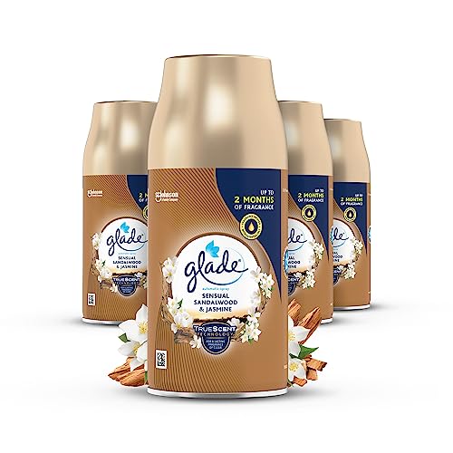 Glade Automatic Air Freshener Refills Room Spray & Odour Eliminator Sandalwood & Jasmine Pack of 4 (4 x 269 ml)