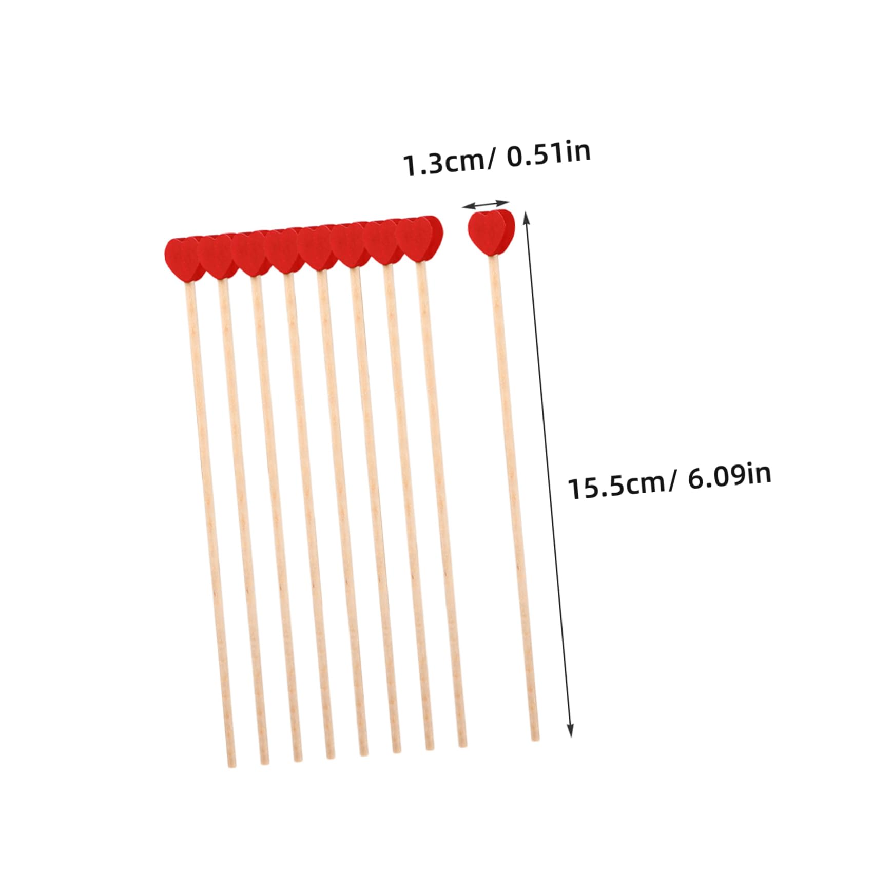 PRETYZOOM Wooden Stirrer Sticks 200pcs Heart Shape Drink Stirrers for Christmas Wedding Holiday Cocktails