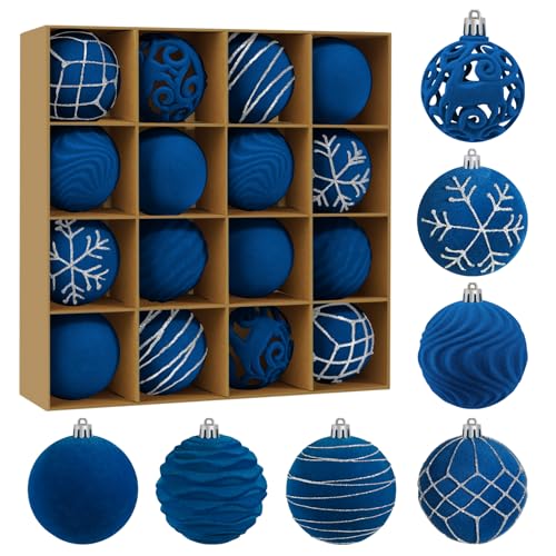 Miaikoe 16 Stück Samt Weihnachts Ornamente Kugeln Sets für...
