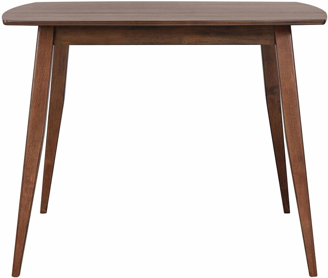 HomeStock 48" Square Counter Height Pub Dining Table in Danish Brown Wood, Seats 4-6, with Minimalist Scandinavian Design, Tapered Legs, and Sustainable Construction