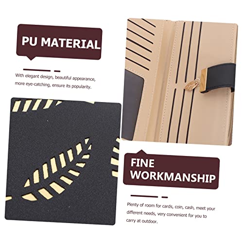 Leather Zipper Clutch Wallet for Women Purse with Card Slots Chic Design for Parties Shopping Daily Use Elegant Black Color4