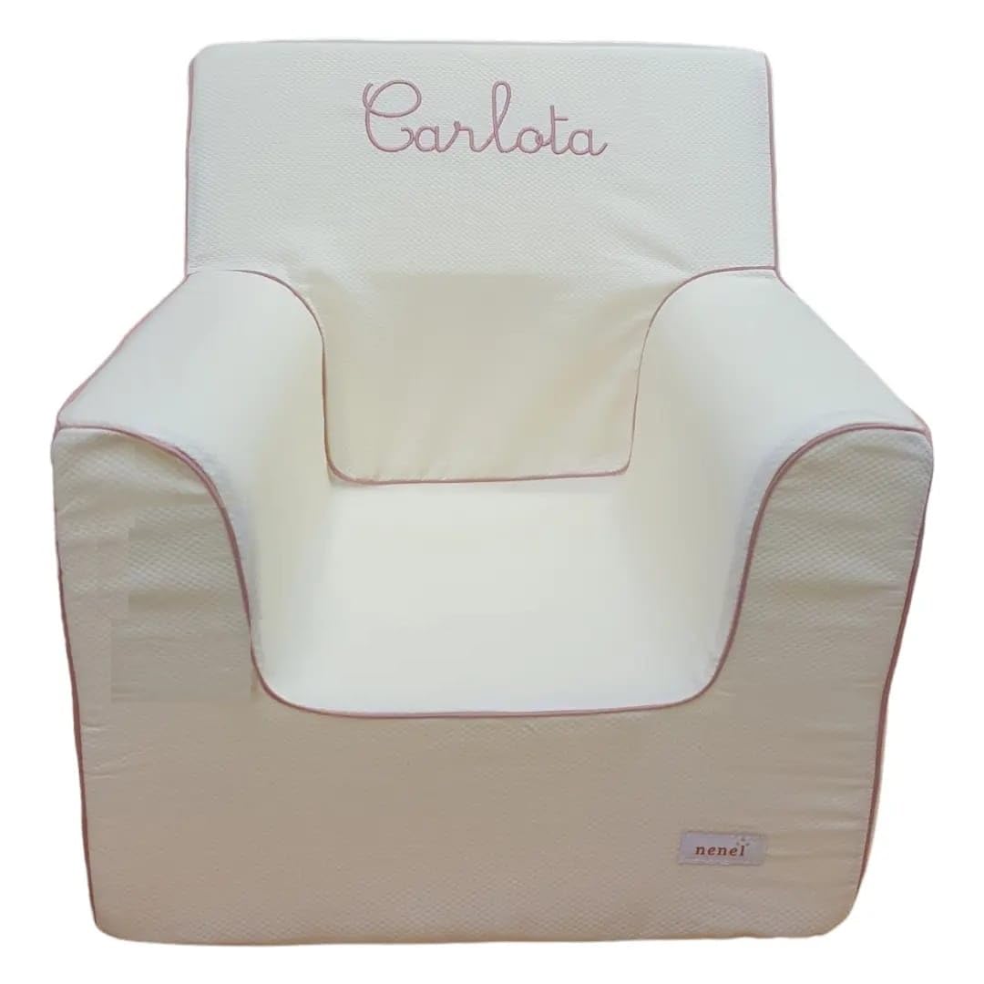 Sillón Infantil Personalizado de Espuma Nenel Piqué Beige