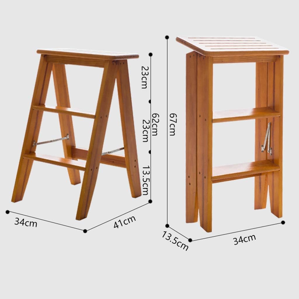 Home Step Stools,Step Stool | Stair Chair Seats | Portable Flower Rack | 3-Step Ladder Chair | Multifunctional Folding Chair | Fold up Library/Kitchen/Office Steps,B,C