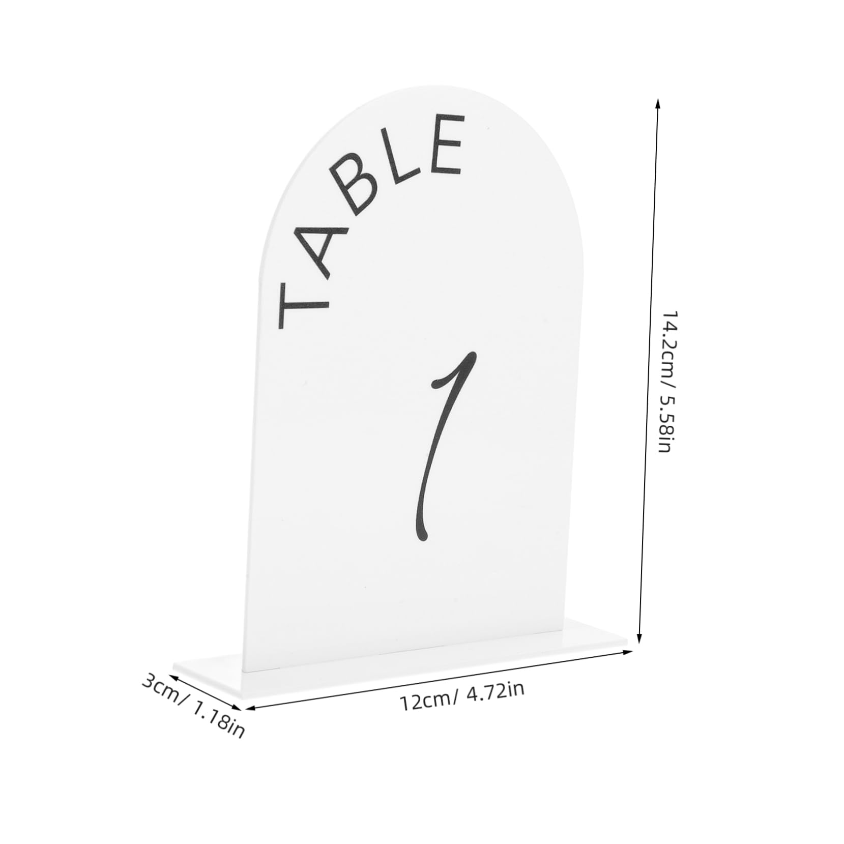 Abaodam Acrylic Wedding Table Signs 10pcs Table Number Holders Base Stylish for Reception Party White