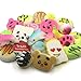 Trasfit 12 Pieces Random Squishy Charms Kawaii Soft Foods Squishies Cake/Panda/Bread/Buns Phone Charm Key Chain Strap