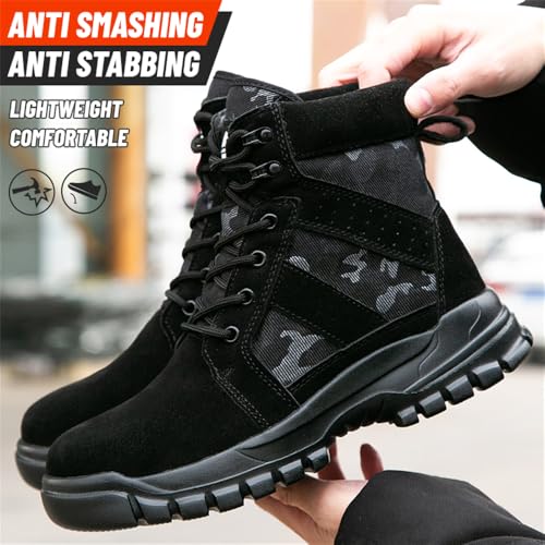 Image of Women's Steel Toe Boots Waterproof Lightweight Construction Safety Shoes