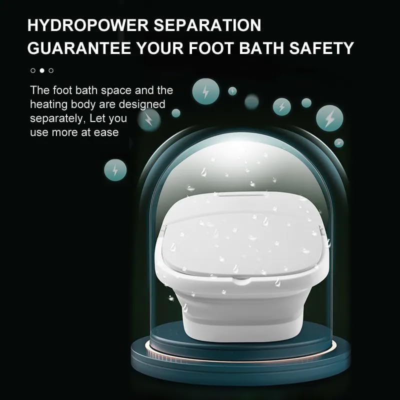 Miniatura 4 de ele ELEOPTION Spa de pies plegable para pedicura con control remoto, baño eléctrico de pies con calor y masaje, burbujas, masajeador de pies para