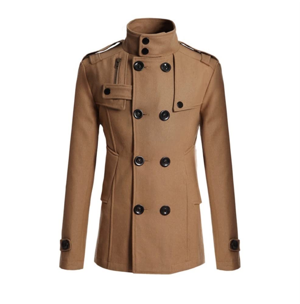 Cappotto da uomo Cappotto doppiopetto con bavero con risvolto Cappotto alla moda alla moda Autunno Inverno per la protezione dal freddo e dal vento