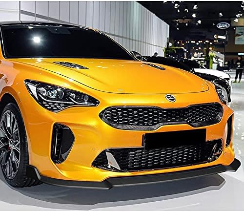 PU/553 Unpainted Matte CK-Style Black Front Bumper Body Kit Splitter Lip 3PCS Compaitble with 2018-2021 Stinger