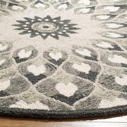 Image of Sifa Carpet Traditional Floral Round Area Rug - Hand-Tufted New Zealand Wool Circular Carpet for Dining Room & Bedroom Weight -21 Pund, Size-6x6 Feet (72x72 Inch Round)