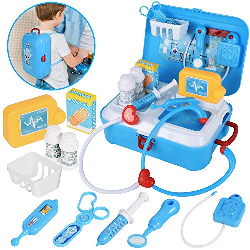 Lefree Doctor Kit for Kids , Realistic Pretend Kid Doctor Play Set, Medical Kit with Portable Backpack , Educational Toy Set for Age 3 Years and Up,Best Gift for Boys & Girls