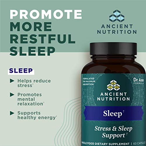 Ancient Nutrition Ashwagandha For Sleep Support, For Stress And Sleep Support, Promotes Mental Relaxation, Gluten Free, Paleo And Keto Friendly, 60 Capsules #TOP2
