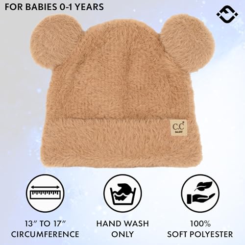 Funky Junque Adorable Infant Teddy Bear Ear Beanie - Cozy Winter Knit Hat for Babies3