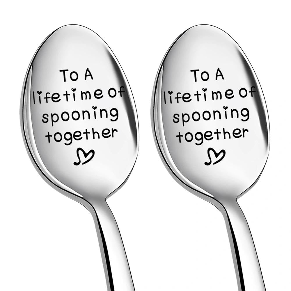 Couples Coffee Tea Spoons Gifts for Husband Wife Christmas Birthday Gift