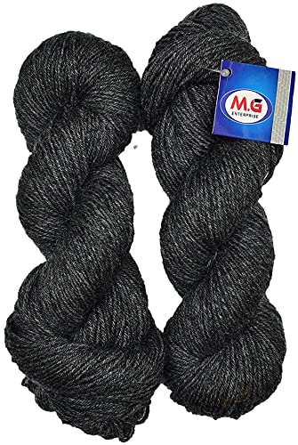 Image of M.G ENTERPRISE Brilon Wrosted Grey (200 gm) Wool Hank Hand Knitting Wool /Art Craft Soft Fingering Crochet Hook Yarn, Needle Knitting Yarn Thread dye O