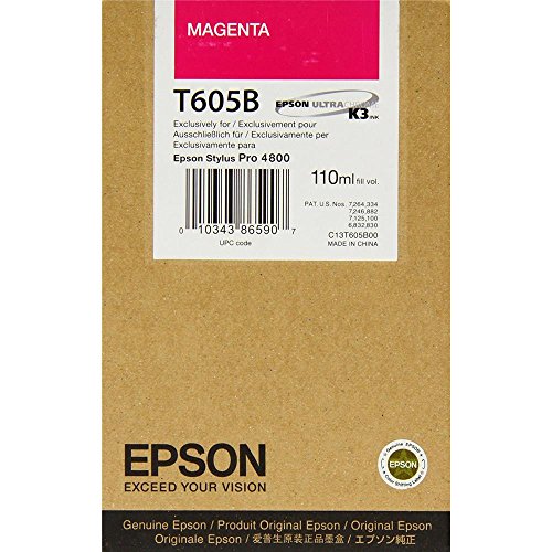 Image of Epson Ink Cartridge for Stylus 4800, Magenta T605B, Genuine