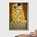 wall26 Framed Canvas Print Wall Art The Kiss by Gustav Klimt People Historic Illustrations Fine Art Traditional Scenic Colorful Multicolor Ultra for Living Room, Bedroom, Office - 16