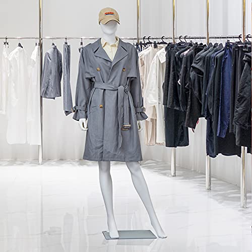 Kinsuite Female Mannequin Full Body Dress Form Sewing Manikin 69 Inches Model Mannequin Stand Adjustable Clothing Form Mannequin Display W/Metal Base, White #TOP6