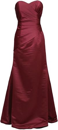 Vantexi Womens Long Satin Bridesmaid Dress Evening Ball Gown