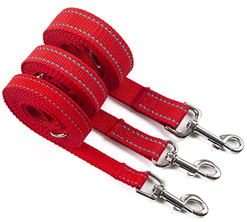 Oefeo 6Ft Reflective Dog Leash For Large&Medium And Small Dogs, Strong And Durable Nylon Leashes For Walking And Training, Heavy Duty 6 Foot Dog Leash With D Ring For Puppy (Red, 5/8 Inch X 6Ft) #TOP1