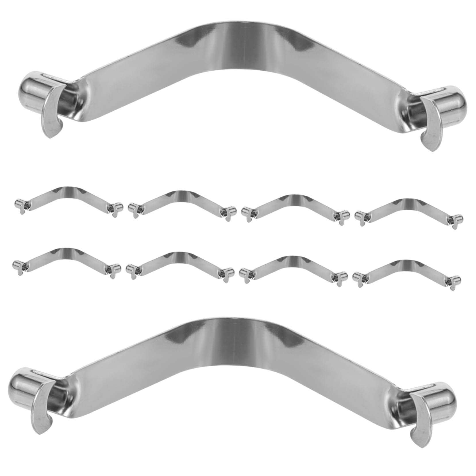 BUTIFULSIC 10pcs Shrapnel Buckle Tent Pole Spring Clips Umbrella Spring Snaps Umbrella Spring Clip Snap Clips Tent Pole Push Button Spring Clips Snap Spring Clips Umbrella Repair Silver Steel