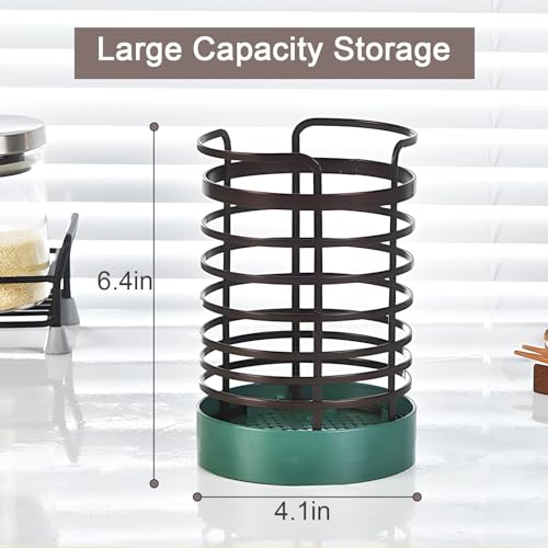 Samhe METAL Holder, Wire Utensil Organizer Round Utensil Caddy Crock Flatware Storage thumb #1