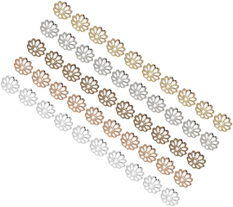 SUPVOX Diy Jewelry Accessories Natural Metal Bead End Caps Flower Spacer Pendant Charms for Bracelets Necklaces Anklets Craft Making 0.27 Inch - Image 9