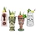 Vinbcorw Tiki Mugs Cocktail, Tiki - Tasse en céramique hawaïenne, Verres à Cocktail Exotiques pour Cocktail hawaïen Tiki Bar Professionnel Hawaiian Party Barware,Q9
