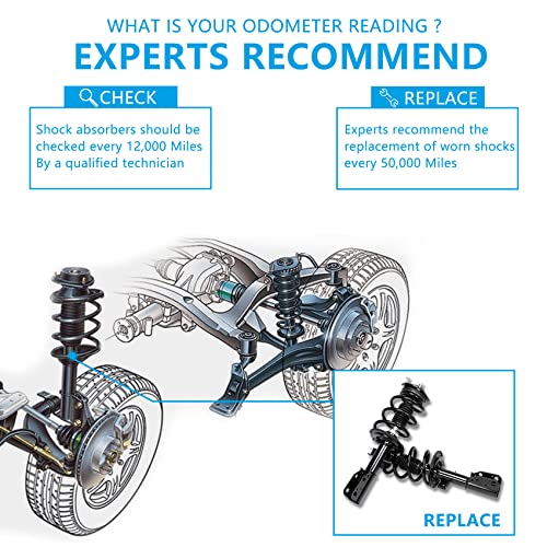 Front Struts W/Coil Spring Assemblies Compatible With 2008-12 Buick Enclave 09-12 Chevy Traverse 07-12 Gmc Acadi 07-10 Saturn Outlook Complete Strut Assembly Gas Shocks - 172518 #TOP4