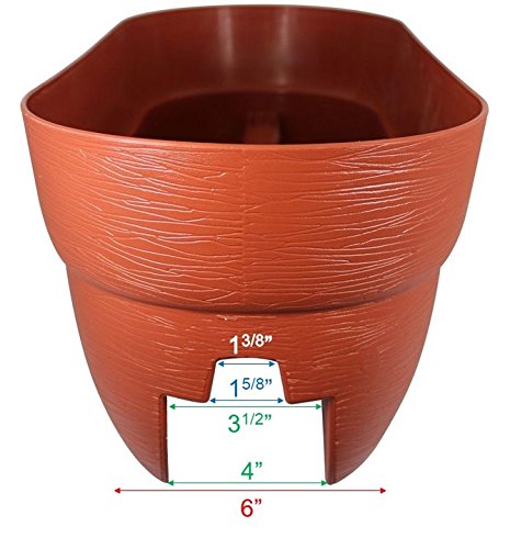 Emsco Group Bloomers Railing Planter with Drainage Holes- 24” W- Cobalt Blue by Emsco Group - Image 3