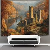 arazzi antichi da parete 【Applicazione】: l'arazzo è un vero e proprio eye-catcher, utilizzare in casa come arazzo, appendere alla parete, copriletto, arte della parete, decorazione del soffitto, copertura del letto, divisorio, tenda, tovaglia, ideale per il soggiorno, camera da letto, cucina uso interno ed esterno.