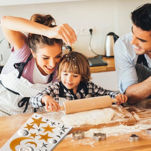 EDLMKM Silicone Chocolate Mould Bar Moulds, Chocolate Bar 3D Moon and Star Cake Fondant Silicone Mold, Reusable Polymer Clay Molds for DIY Baking Candy Ice Cube Jelly Cake Decorations, Baking Tools - Image 5