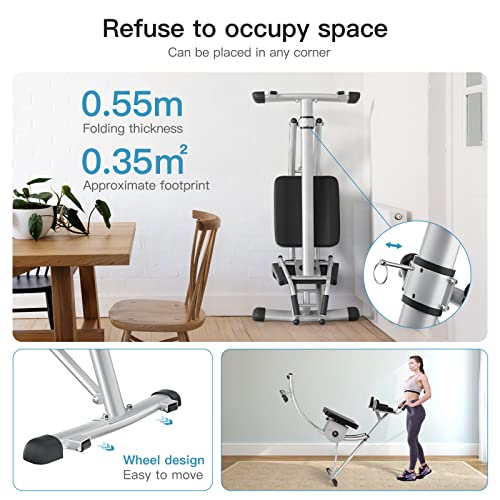 Abdominal Crunch Coaster Ab Machine Foldable Exercise Equipment 440lbs Max Capacity, Less Stress on Neck & Back, Abdominal/Core Fitness Equipment for Home Gym