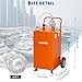 Fuel Transfer Tank with Pump, 45 Gallon Fuel Caddy, Gas Storage Tank, Gasoline Diesel Fuel Tank for Cars, Lawn Mowers, ATVs, Boats, More, Orange