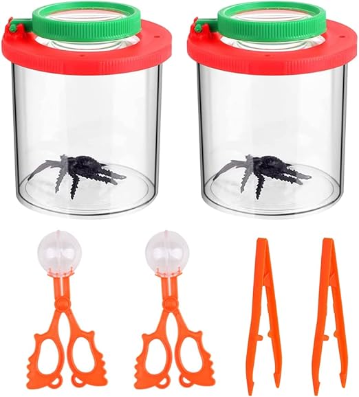 FRCOLOR Insekten Beobachtungsbox 2 Stück - Transparente Lupendose Für Naturforschung