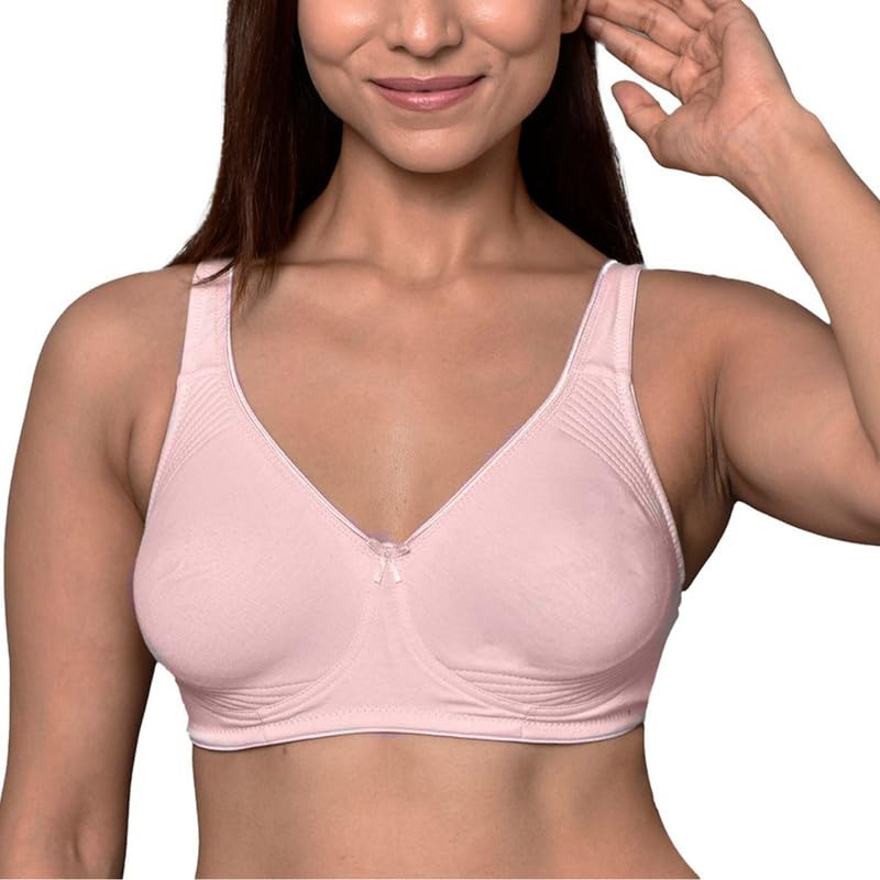 Image of Inner Sense Organic Cotton Bamboo Bra for Woman with Concentric Stitches I Full Coverage Bra for Heavy Bust with Side Support I Non Padded Innerwear with Wire-Free Design