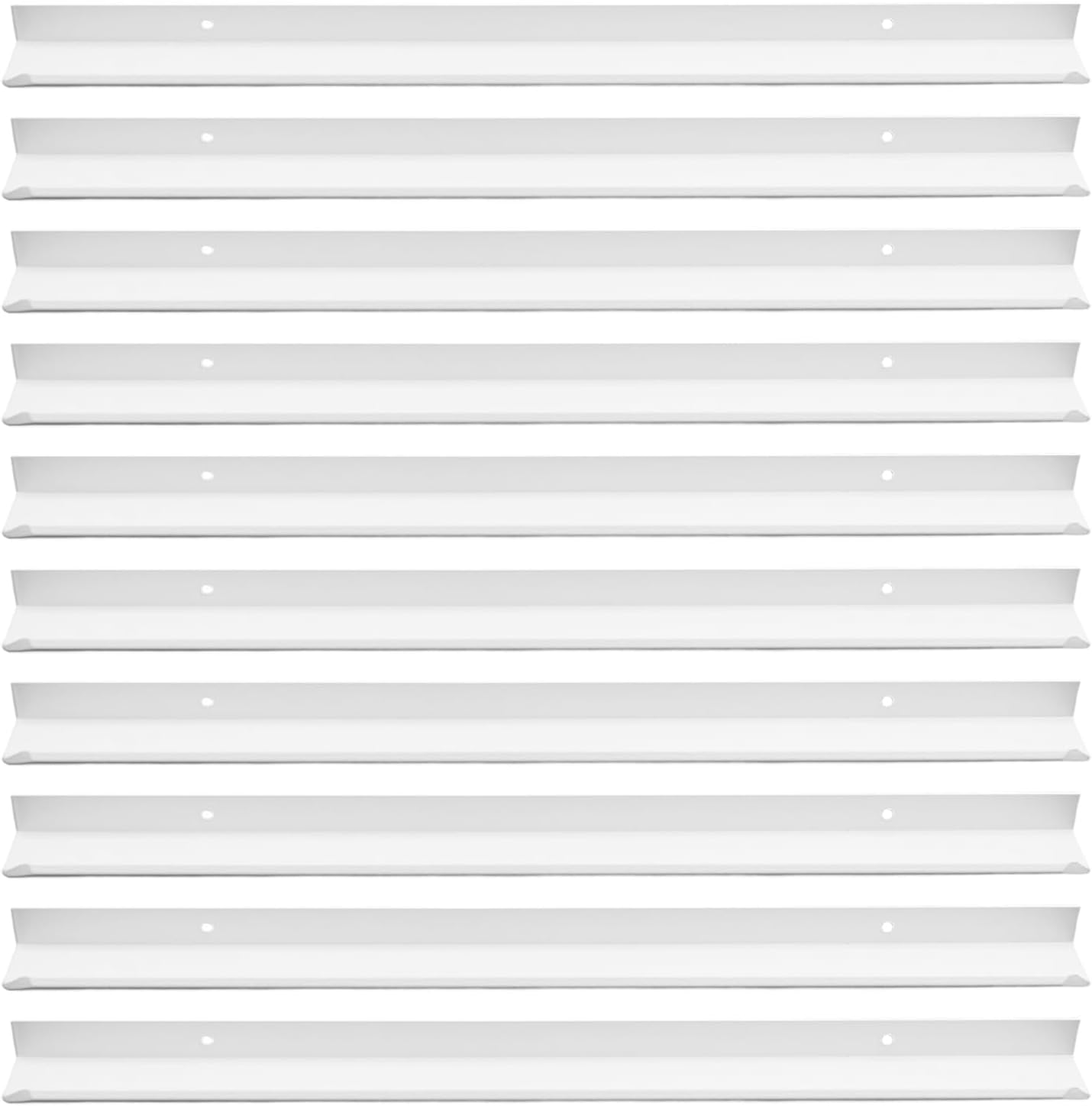 LC LICTOP Curved Edge Pull Handles, 15.7 Inch Edge Finger Tab Handle for Caibnets Drawer Closet Door Wardrobe Cupboard, 10 Inch Hole Spacing, 10 Pcs White Edge Pulls