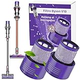 NAMAI - Juego de 2 Filtro Dyson V10/SV12/SV27, Repuestos 100% Compatibles, Lavables y Reutilizables, Repuestos Dyson V10, Fáciles de Instalar